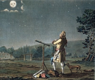 Bernard le Bovier de Fontenelle Contemplating the Plurality of Worlds, engraved by Jean Baptiste Morret, 1791 by Jacques Francois Joseph Swebach